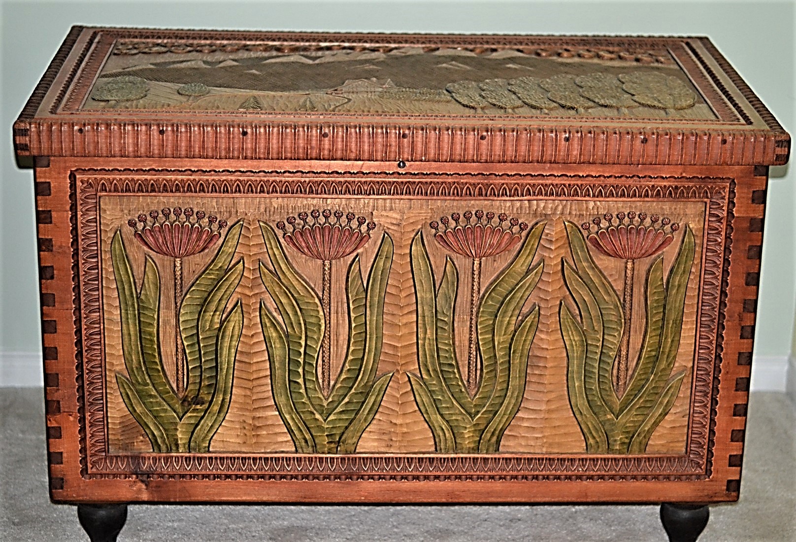 image of an ornamental linen chest
