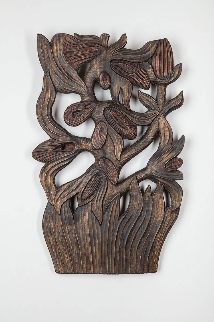 image of a sculpture in wood from the Flowers series